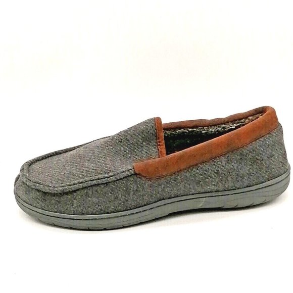 Haggar‎ Mens Loafer Slipper Gray/Brown Sli On Round Toe Flat Heel  XL 11-12 - Picture 1 of 9